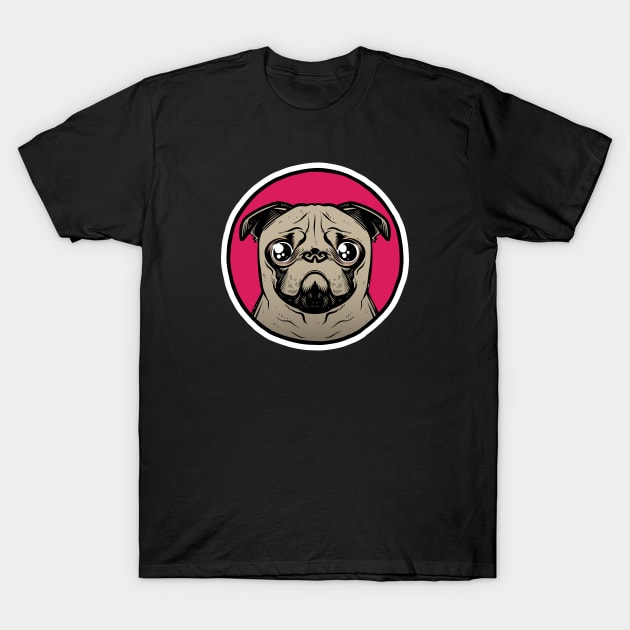 Sad Pug T-Shirt by Baddest Shirt Co.